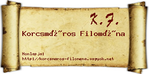 Korcsmáros Filoména névjegykártya